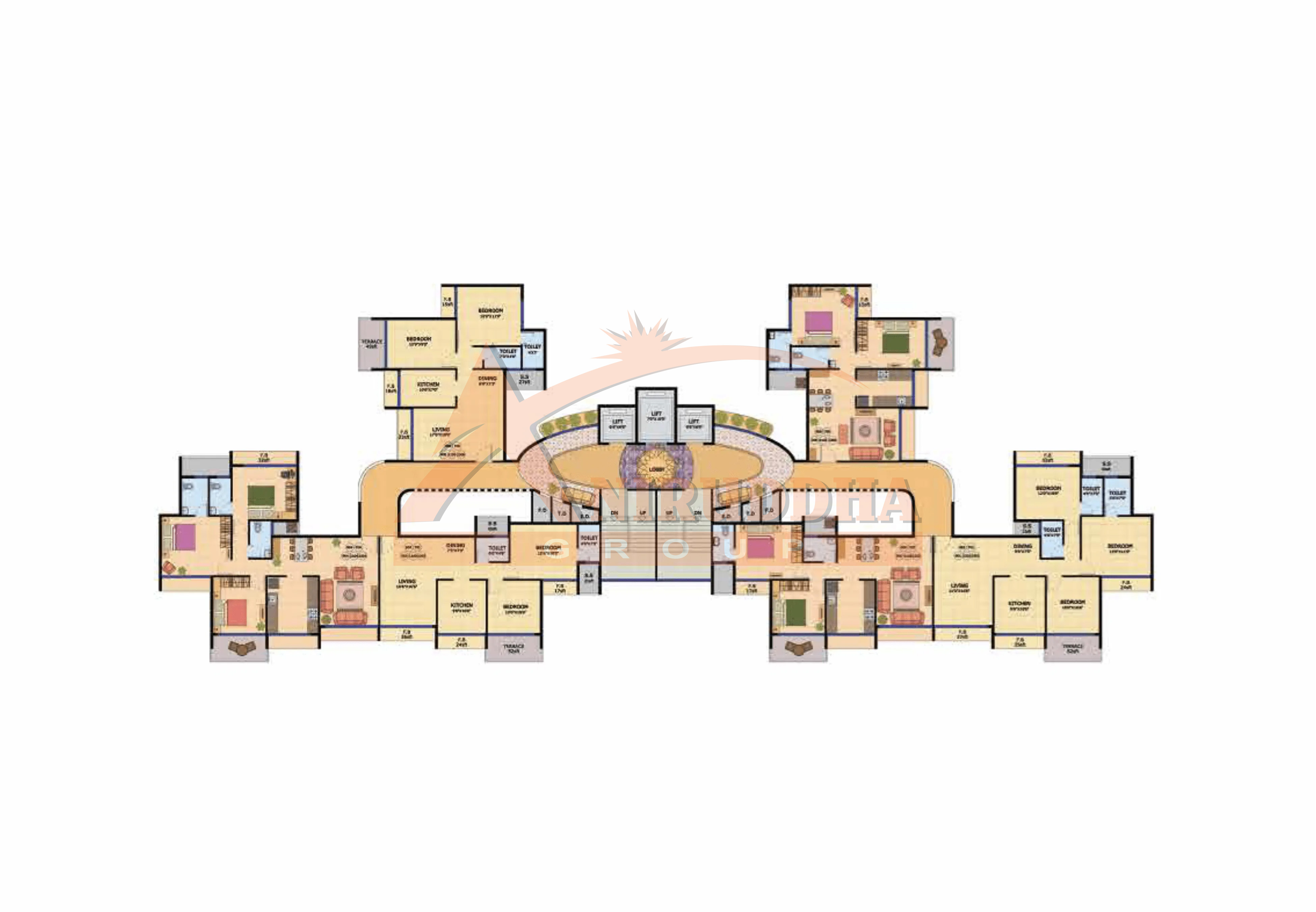 5th, 7th, 9th, 11th & 13th Floor Plan Laxmi Icon Aniruddha Group